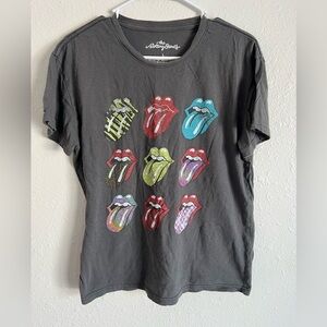 Rolling Stones Band Shirt Gray Tee Size Large